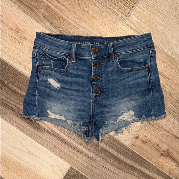 American Eagle Outfitters Pants - American Eagle Outfitters Distressed Blue Jean Shorts Sz 4